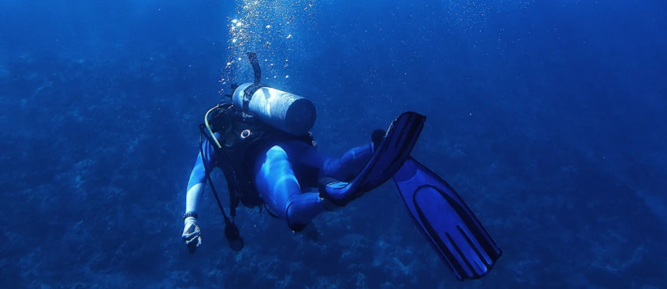 A diver exploring the clear waters off Marmaris